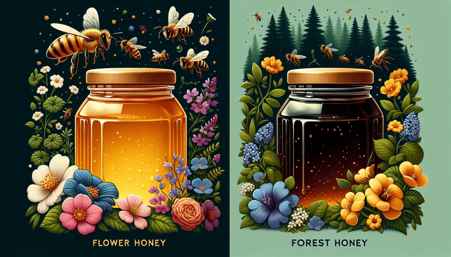 Srovnání medu z květin a lesního medu